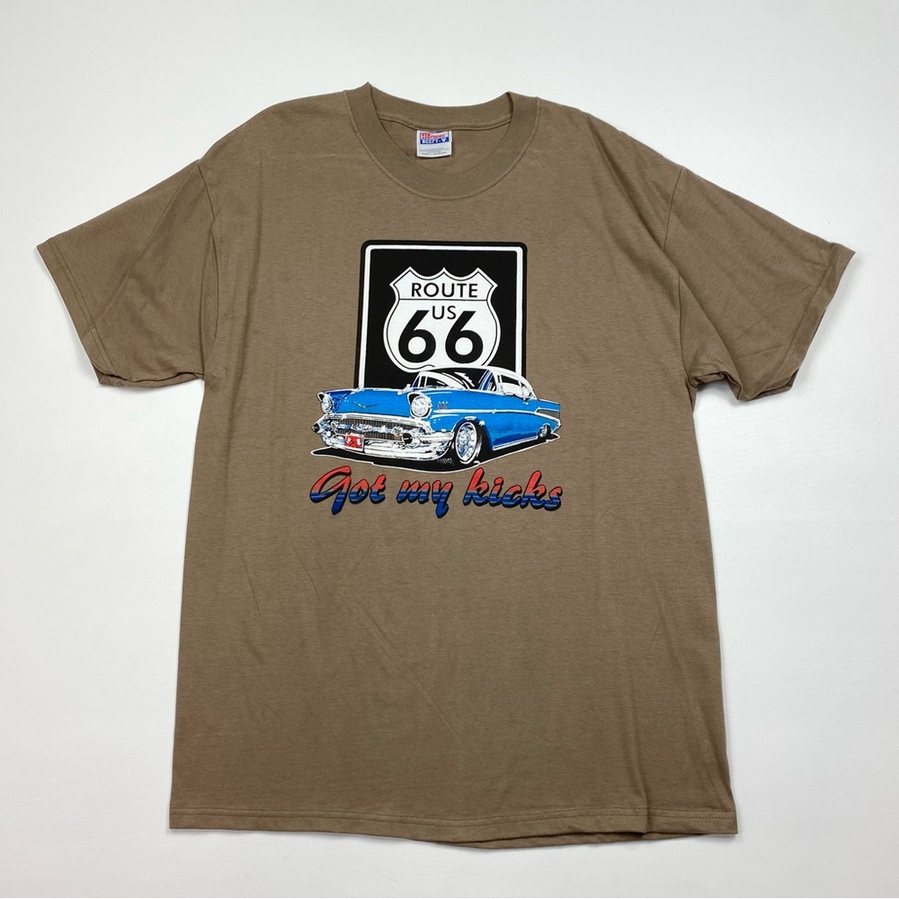 Men’s Vintage Route 66 Short Sleeve T-Shirt Size Large